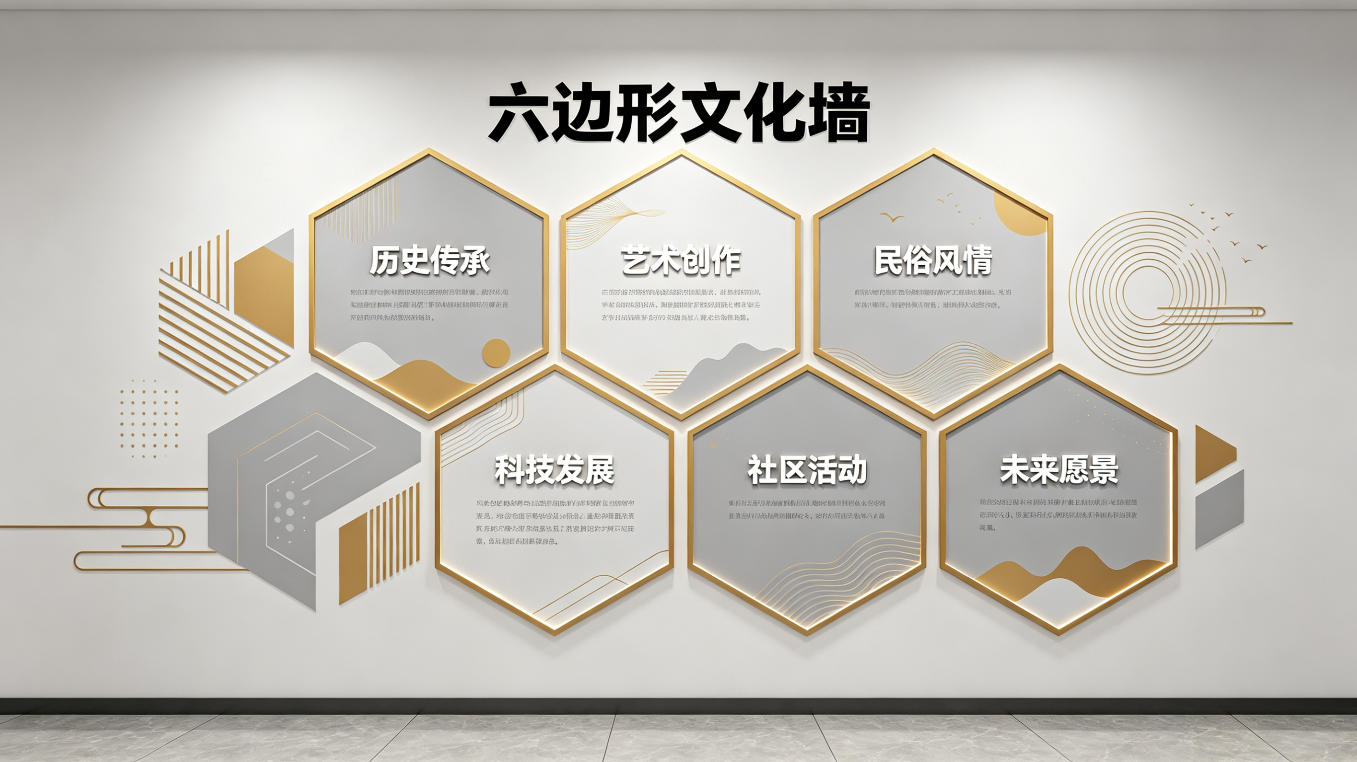 利辛企业文化墙 | 六边形信息美学